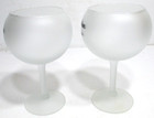 Harley-davidson Motorcycles Frosted Satin Glass Wine Goblets Pair 6  Tall