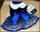 Nwt Doggie Design Special Holiday Blue White Snowflake Harness Dress Xs S M L