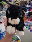 Russ Berrie Buttons Tuxedo Cat Kitty 10  Black White Plush Stuffed Green Eyes
