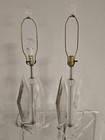 Pair Sculpted Lucite Lamps Mid Centrury Modern Mcm 1970 s Retro Vintage Post Mod