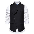 Fashion Men s Suits Vest Slanted Placket Formal Business Wedding Groom Waistcoat