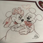 Monica Willis Disney Animation Sketch Signed 2005 Wedding Mickey Minnie Cake Pin