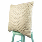 2pk Textural Solid Square Throw Pillow Natural Beige Rope Spiral Woven Linen