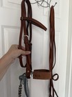 Bridle Light Oil Western Headstall With Hackamore And Reins