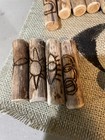 Set Witches 13  Set   Runes On 3   Aged Maple Staves Cloth And Bag