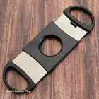 Cigar Cutter Guillotine Double Blade 54 Ring Guage Steel Black Handles 3 3 8  Cl