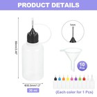 10pcs Needle Tip Squeeze Bottle 30ml 1 01oz Glue Bottle 10 Colors with 10 Funnel