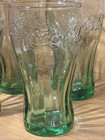 Vintage Coca Cola Libbey Flared Glasses 16oz  set Of 4  Green Glass