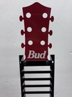 Budweiser Guitar Shaped Cd Storage Rack Holder Red Black Metal 23    Tall Nos 