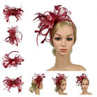 Women Fascinator Hat Feather Flower Headband Wedding Party Headwear Hair Clip