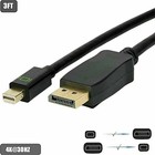 Lot Mini Displayport To Displayport Cable Mini Dp To Dp Adapter Hd Video 2k 3ft