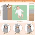 9 Pcs Khaki Animal Hooded Baby Bath Towels And Washcloths Set Soft