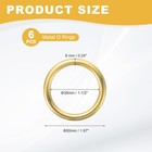 6 Pcs 1-1 2  X 0 24  Metal O Ring Solid Seamless Welded Brass Round Rings Brass