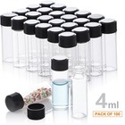 4ml 100pcs Clear Glass Vials With Plastic Screw Caps Sample Vials Small Bottles
