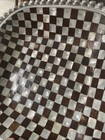 Mother Of Pearl And Coconut Inlay Metal Beaded 11    Console Table Dish Tray Bowl