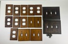 Vintage Amertac Mixed Lot Of 15 Wooden Light Switch Outlet Cover Medium Oak