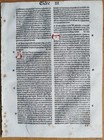 Esdra - Original Incunable Leaf Biblia Latina Amerbach Basel - 1491