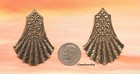  0083 Antiqued Gold Rippled Drop W top Hang Hole - 2 Pc Lot