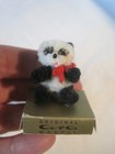 Vintage Tiny Miniature Ara Austria Felted Wool Panda Bear