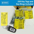 Car Dealer Key Tags  laminated Self-protecting   250 Tags W  Metal Rings 