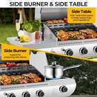340 Btu 3 Burner Propane Gas Grill With Side Burner All Stainless Steel Bbq