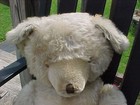 Large Antique Vintage Jointed Mohair Teddy Bear Off White   Light Beige   26 