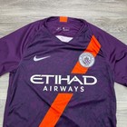 Manchester City Soccer Jersey Mens Small Purple Football Shirt Nike 919001-538