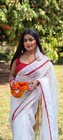 Indian Soft Dhakai Jamdani Women Traditional Jamdani Saree With Lace Broder