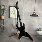 Black Special Shape Bass Electric Guitar Warlock Extreme 4 String Solid Body