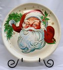 Vintage Santa Claus Round Plastic Serving Tray 12 75  Molded Mid Century Retro