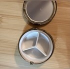 Vintage Pill Box Silver Tone With Plastic Dividers Broken 
