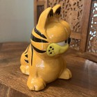 Vintage 1984 Garfield Bank Piggy Coin Ceramic Cat Orange With Rubber Stopper