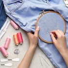 28 Pcs Thread Kit Sashiko Needles Denim Fabric