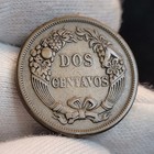 1863 Peru Dos 2 Centavos Radiant Sun Copper Nickel Coin