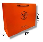 New Classic Orange Hermes Med Shopping Gift Bag  17    X 12 125    X 5    Luxury