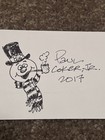 Paul Coker Jr Autographed 3x5 Index Card W  Sketch Authentic Frosty Art Rare
