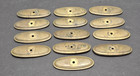 Vintage Mid Century Modern Drawer Door Pull Hardware Brass Plate Backplate Oval