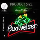 Budweiser Frog Neon Led Light Beer Sign Bar Limited Man Cave Super Bowl Rare