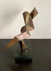 Seated Figure Patinated Bronze 7 Inches High