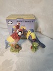 Vtg Sakura Colorful Tucan And Parrot Birds Salt   Pepper Shakers  4 1 4  H  Nwb