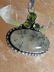 Prehnite   Peridot Natural Gemstones Magickly Charged Wicca Talisman 925 Pendant