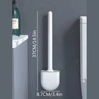 Silicone Toilet Brush With Leak-proof Base   Soft Bristles   Quick-dry Holder
