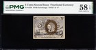 Amazing High Grade 5 Cent Second Issue Fractional Note  Pmg 58 Epq  Free Ship 