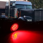 10pcs 2  Inch Round Red Led Trailer Side Marker Clearance Lights Kit Clear Lens 