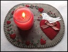 Pattern  love Is In The Air  valentine wool Applique Mini Mat mug Rug pattern 