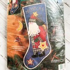 Sunset Felt Fabric Applique Santa Stocking Kit Diy 18089 Vintage 90s Christmas