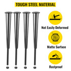 Vevor Hairpin Table Legs Metal Coffee Table Legs Desk 28  Height 3-rod Set Of 4