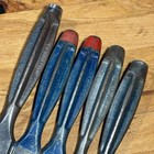 Vintage Crescent No  175 All Steel Handle 5 Chisel Lot Original Blue   Red Paint