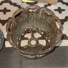 Pair Of Vintage Cast Iron Footed Planter Ornate Victorian Great Patina