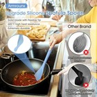 Silicone Spatula Spoon 2-pack  Rubber Spoonula Set Heat 11   Blue   Grey 